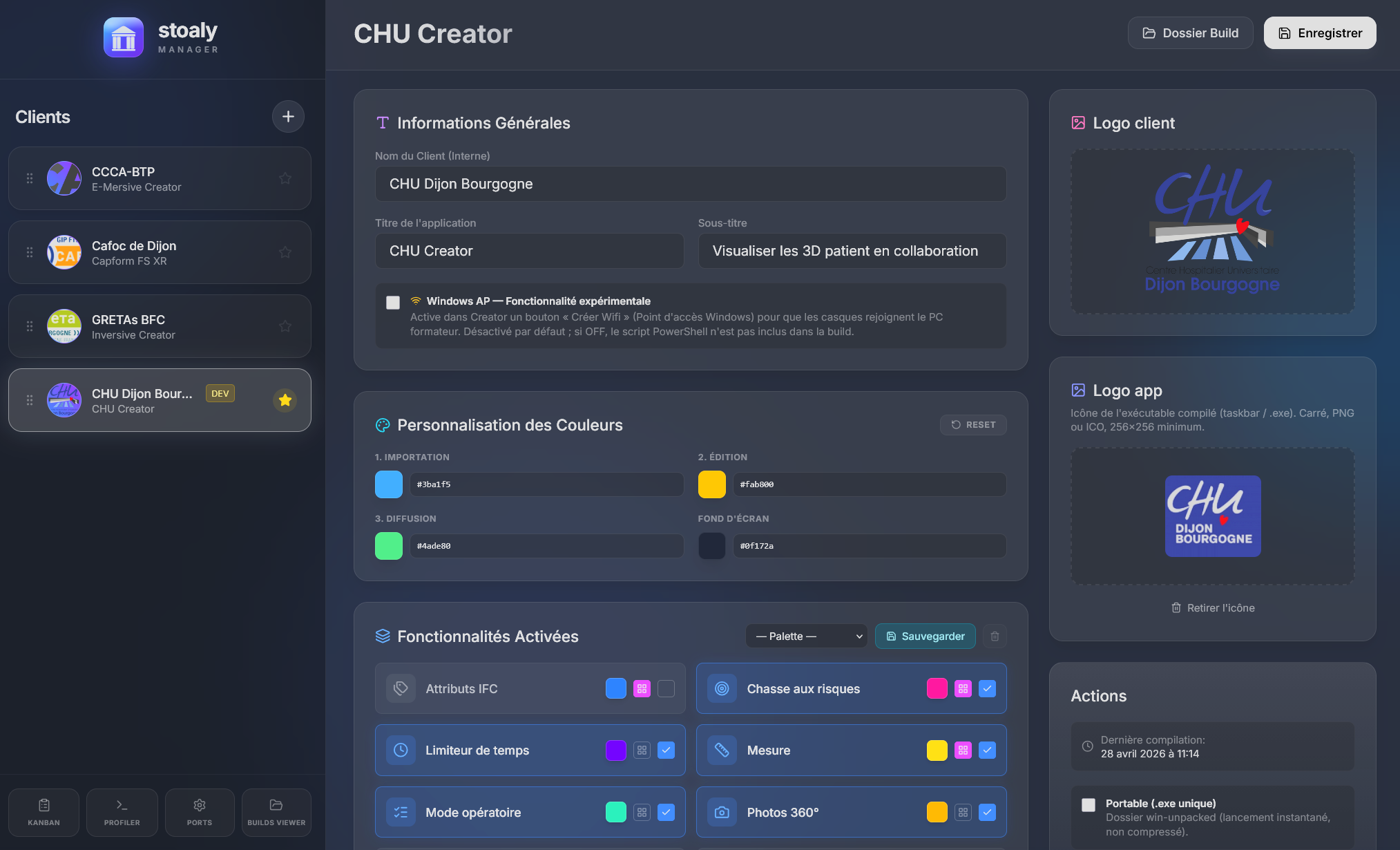 Interface de configuration — Stoaly Manager